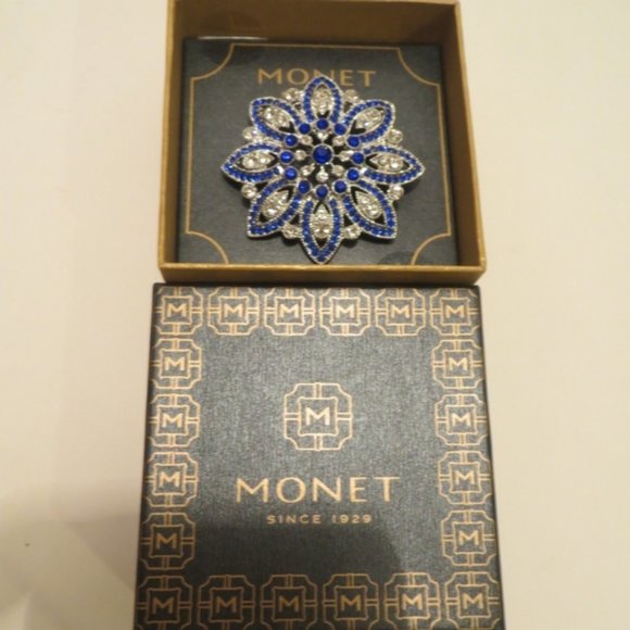 MONET BLUE AND CLEAR RHINESTONE HOLIDAY SPECIAL OCCASION - Picture 4 of 4